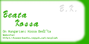 beata kossa business card